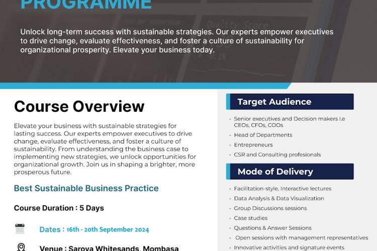 UNLOCKING SUCCESS THROUGH SUSTAINABLE BUSINESS PROGRAMME