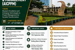 The University of Nairobi, Faculty of Business and Management Sciences, Department of Management Science & Project Planning, warmly invites you to participate in the 8th Annual International Conference on Project Planning and Management (AICPPM) 2026
